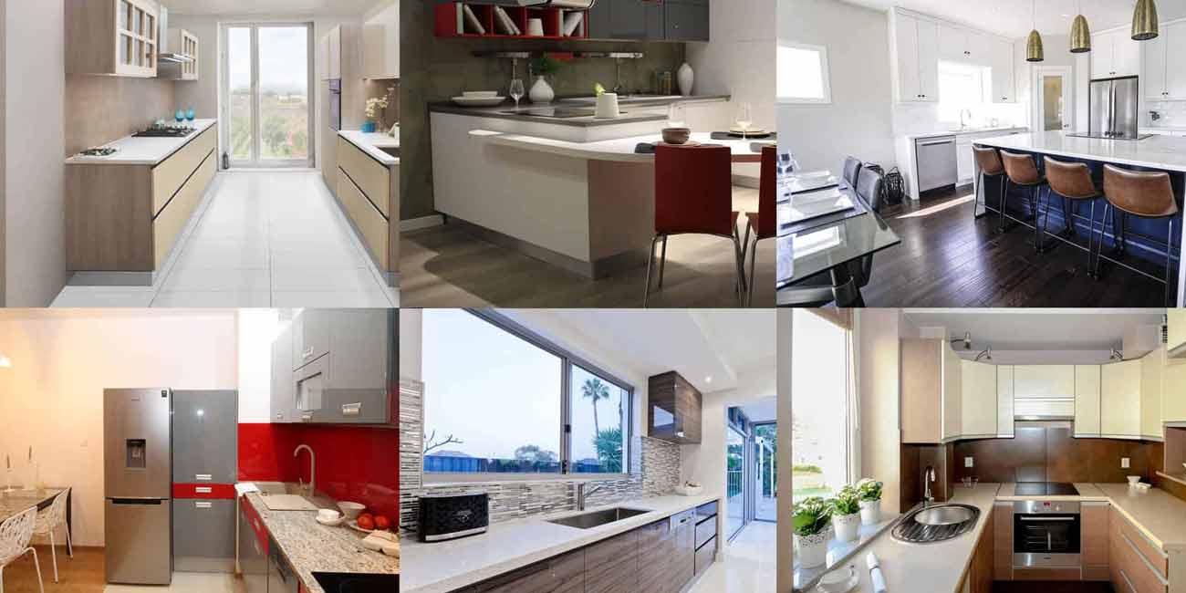 انواع مختلف طراحی آشپزخانه براساس چیدمان و ساختمان+ جزئیات