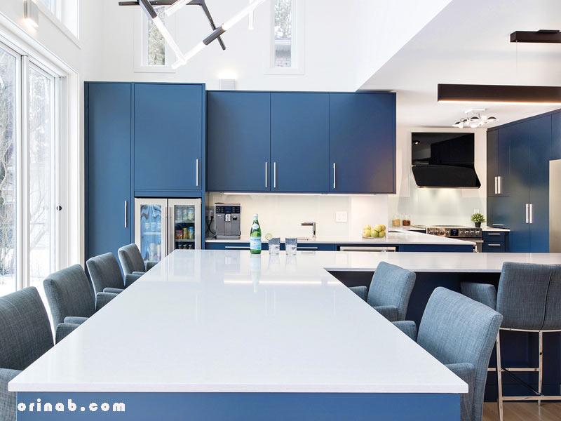 کابینت آشپزخانه آبی رنگ