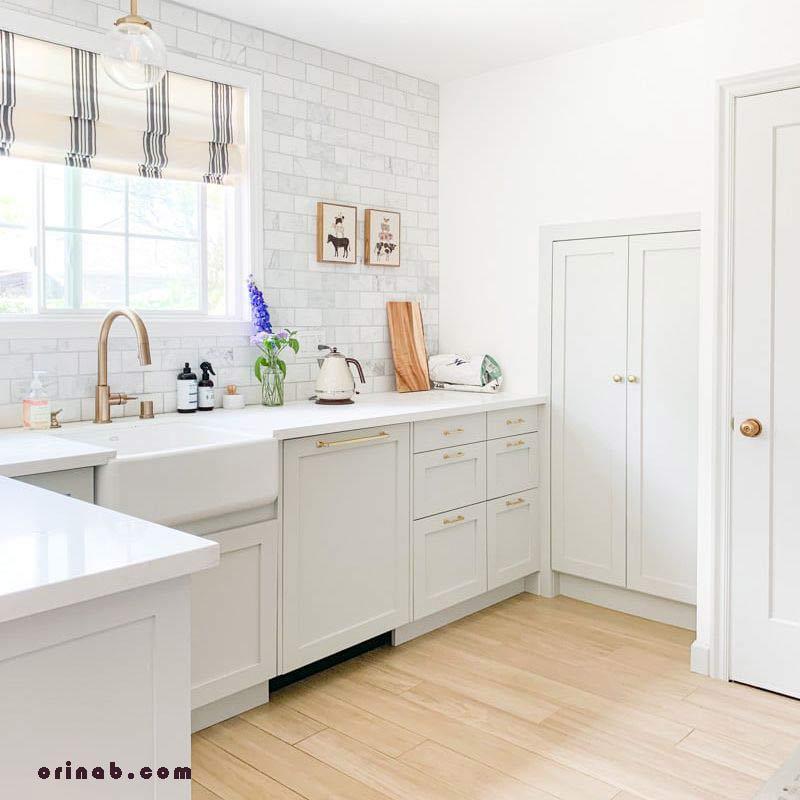 طراحی کابینت و آشپزخانه سفید