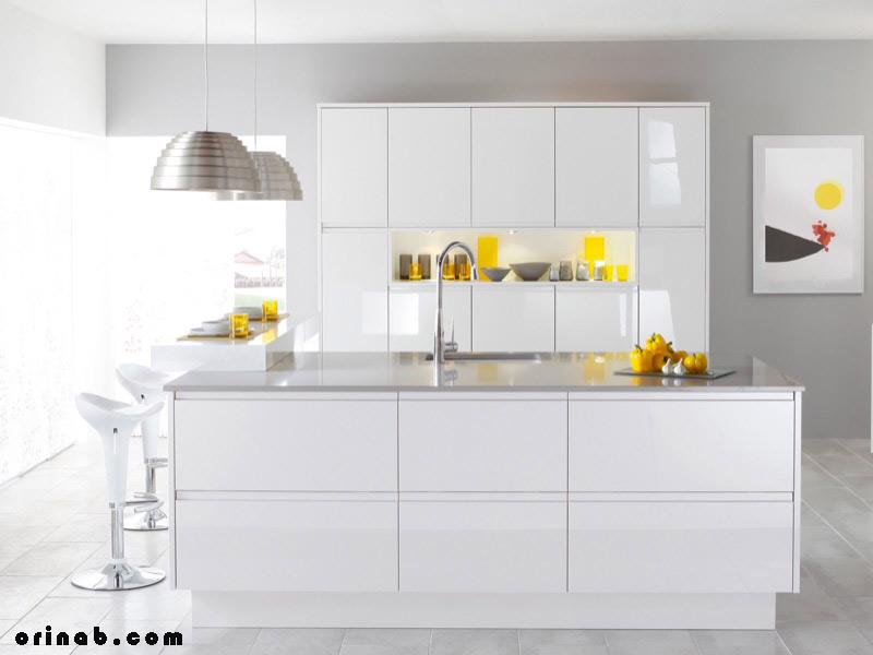 کابینت آشپزخانه مدرن سفید رنگ