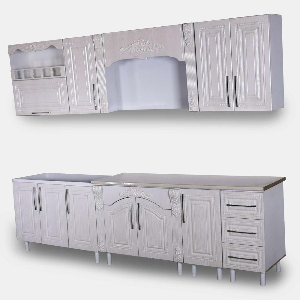 سرویس کامل کابینت آشپزخانه آماده ممبران سفید صدفی