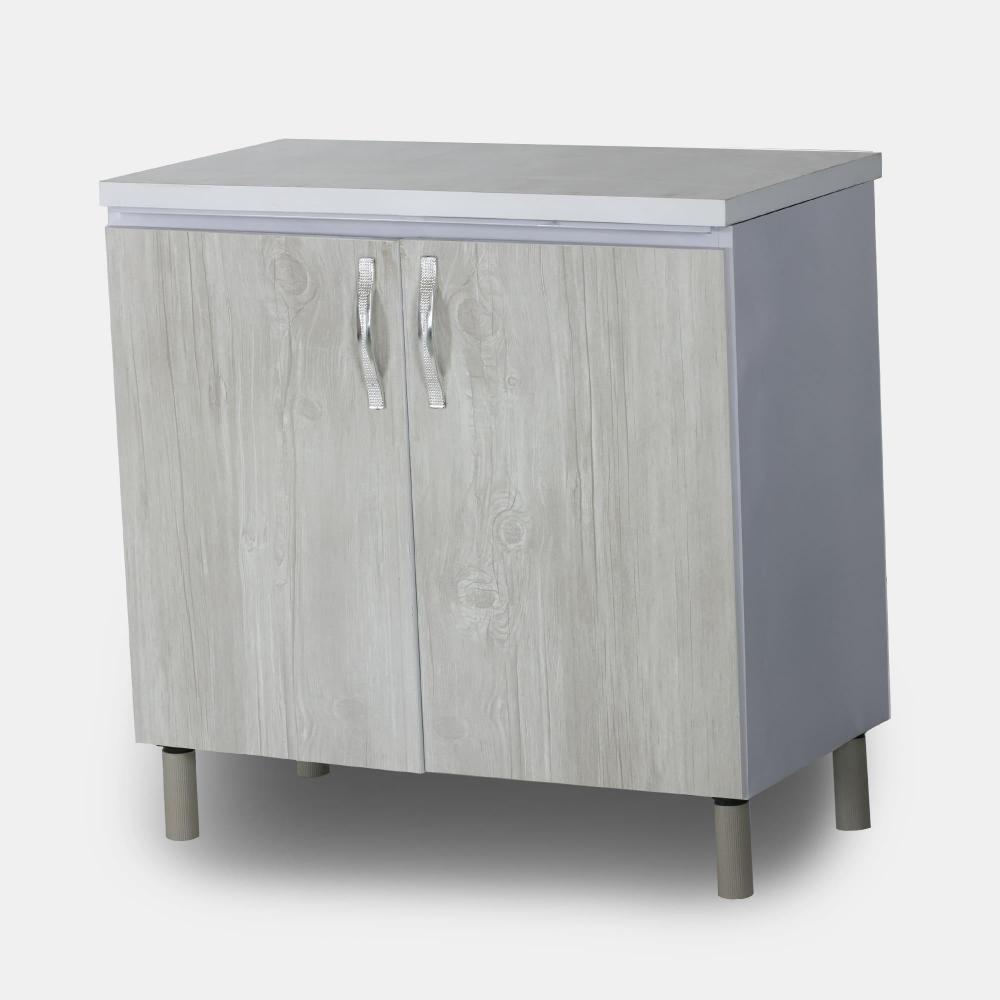 کابینت بدنه فلزی درب چوبی 90 سانت زمینی رنگ کاج