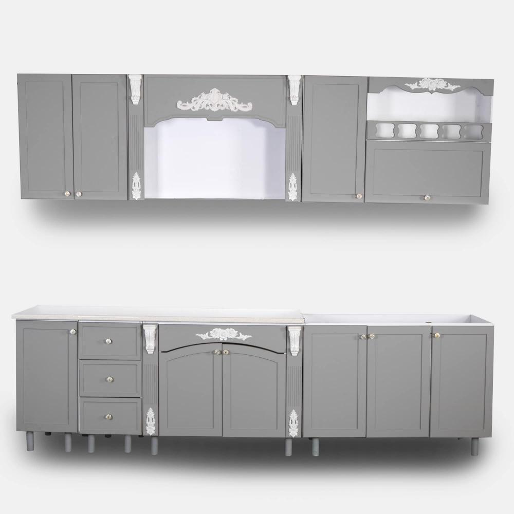 کابینت آشپزخانه وکیوم طرح پلی اورتان طوسی