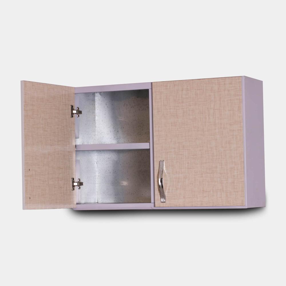 کابینت فلزی درب چوبی هوایی 90 سانت رنگ شاین