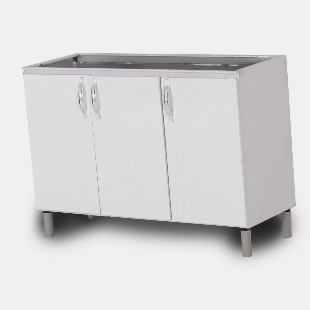 زیر سینکی کابینت پیش ساخته بدنه فلزی درب چوبی رنگ سفید