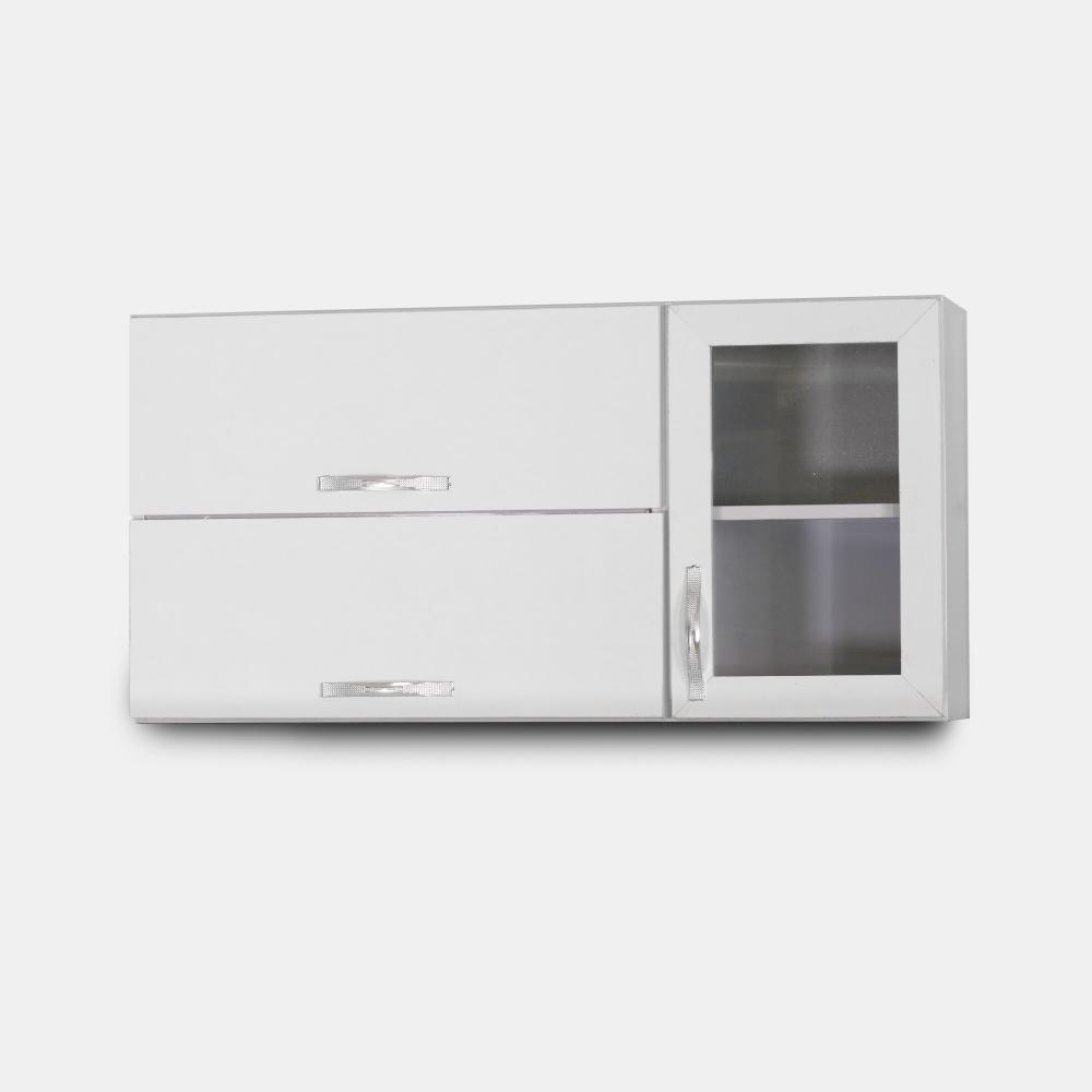 آبچکان بدنه فلزی درب شیشه ای، کابینت آبچکان چوبی شیشه ای 120 سانتی سفید