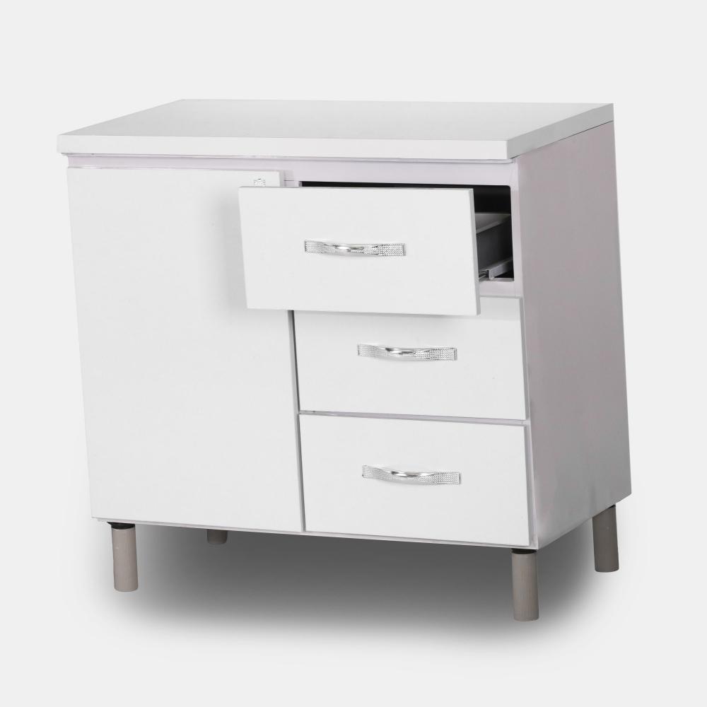 کابینت استوک نو فلز درب چوبی سفید دو درب کشودار