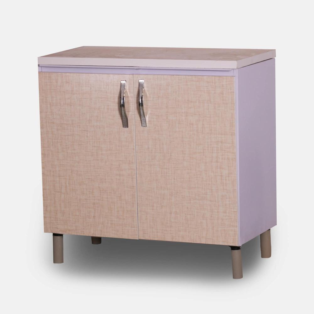 کابینت فلزی درب چوبی زمینی 90 سانت رنگ شاین